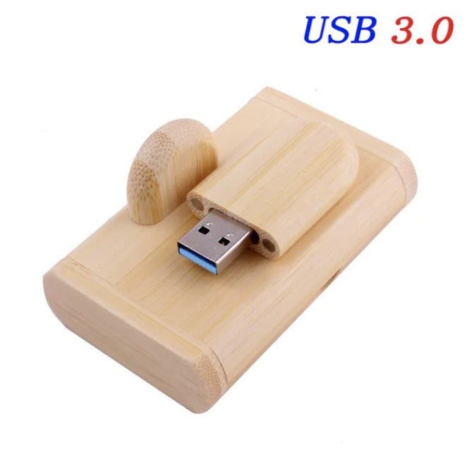Stick Memorie USB LEMN V1 128GB 3.0 Cires (personalizabil)