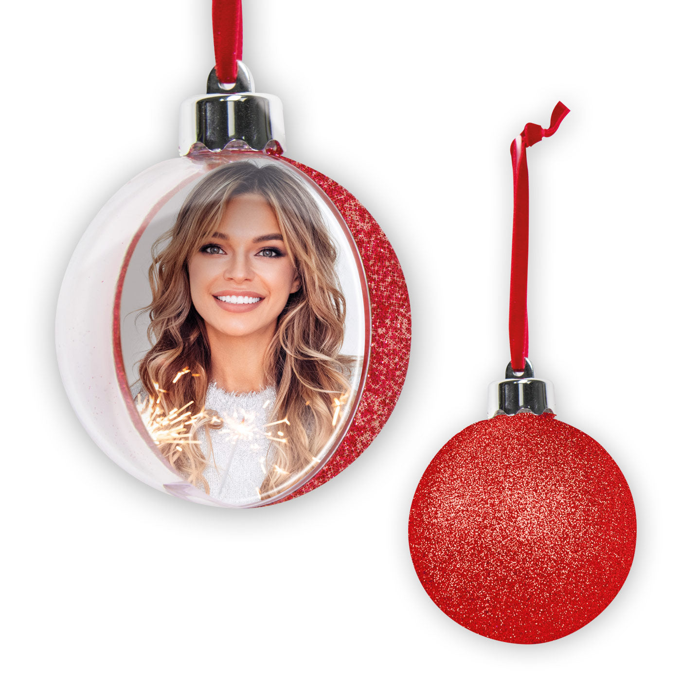 SF120V Glob Personalizabil Rosu Glitter