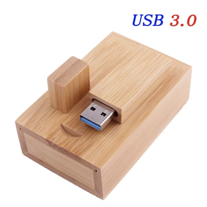 Stick Memorie USB LEMN V2 128GB 3.0 Cires (personalizabil)