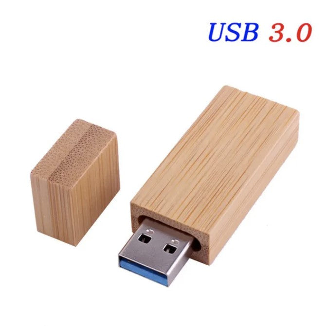Stick Memorie USB LEMN V2 128GB 3.0 Cires (personalizabil)